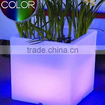 Plastic LED 16 colors changing glowing cubic tank ice pot for wine / beer / decor