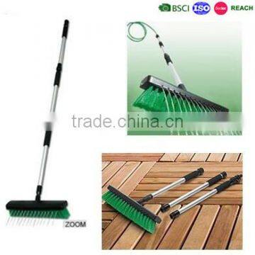 BSCI deachable handle flow water garden broom, factory PAHS deck brush for garden and outdoors, garden decks floor cleaner