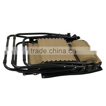 Patio Durable Beige Folding Soft Zero Gravity Chair With Cup Holder photo-3