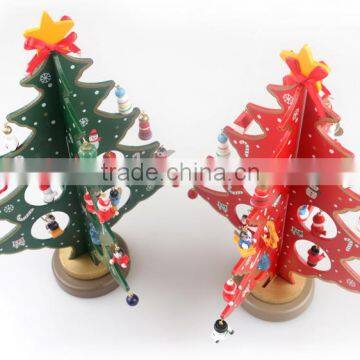 2016 New Product Cheap Mini Wooden Christmas Trees Table Decorations With Ornaments Gift SL photo-4