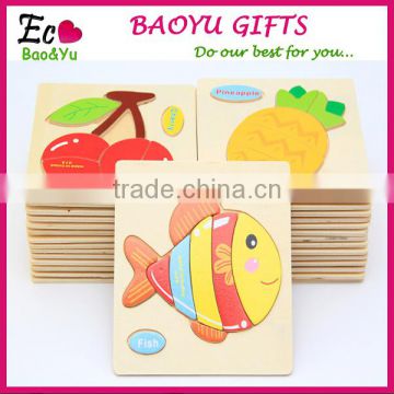 Animals Shapes Wooden Jigsaw Puzzles For Children Intelligence Educational Toys