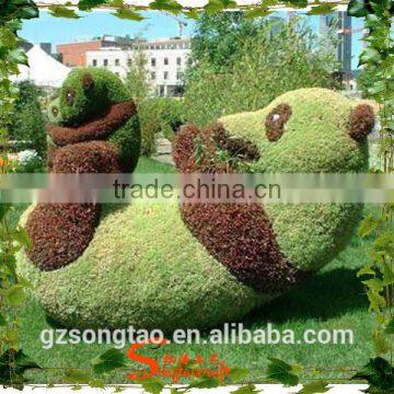 Wholesale garden decorative aritificial Panda topiary large artificial green carton topiary