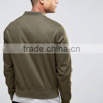 2017 Xinlan High Quality New Design Durable Ribbed Collar 100% Cotton Khaki Running Men Casual Jacket photo-2
