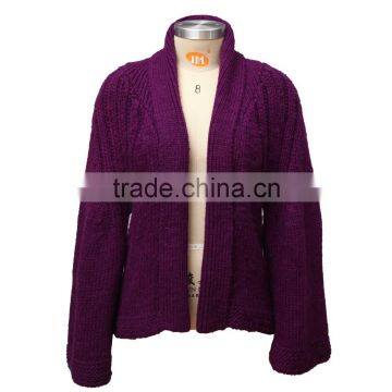 Open Front Women Cardigan, Thick Knitted Sweater Cardigan