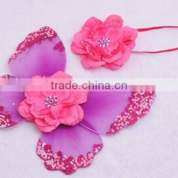 2016 Popular Boutique New Born Baby Wings and Flowers and Headband Sets Photography Props photo-4