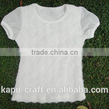 Wholesale Baby Hot Pink Rosette Tank Tops Pettitop Toddler Lace Shirt photo-2