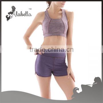 Bottom price hot sell women summer melange fabric for yoga &fitness wear