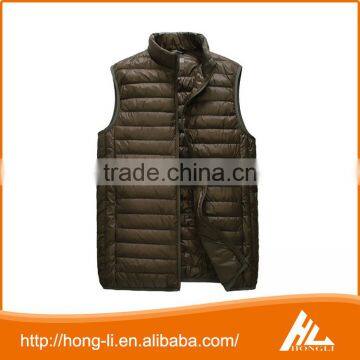 Wholesale winter men's super quality 100% polyester lightweight quilted vest