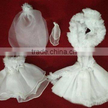 Hand Made Doll Wedding Dress - Set photo-2