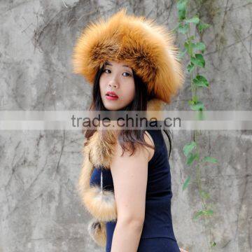 CX-C-175D Grey Fashionable Women Warm Genuine Fox Fur Women Hat photo-2
