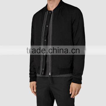 MGOO High Quality Custom Black Fashion Bomber Jackets Brand Designs Tops Mens Zip Up Long Sleeves Jacket photo-4