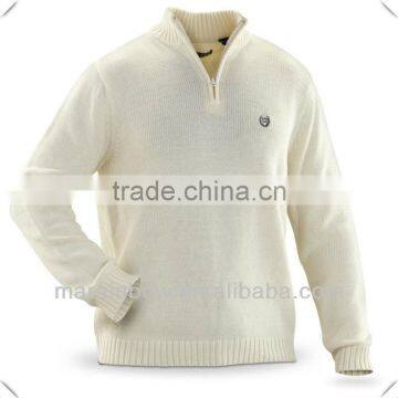 High quality 100% cotton men's knitted 1/4 - zip golf pullover Sweater