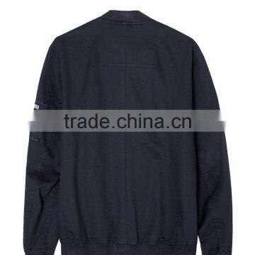 2017 Logo Custom Made Embroidered Patch Bomber Jacket 100% Polyester Black Zipper Pocket Jacket photo-5