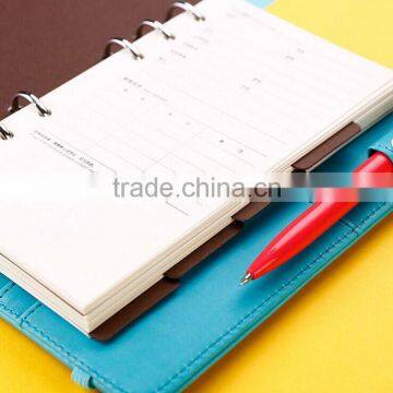 48K faux leather cover agenda planner portable loose-leaf planner with elastic band/insert pocket/pen holder