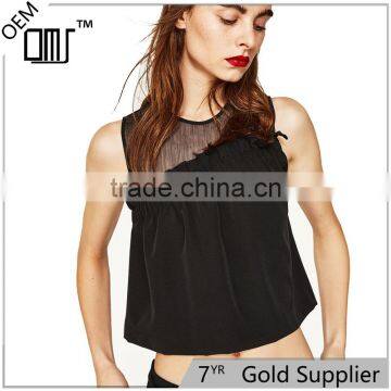 2017 OEM Summer Nifty Asymmetric Frilled Round Neck Women Sarafan