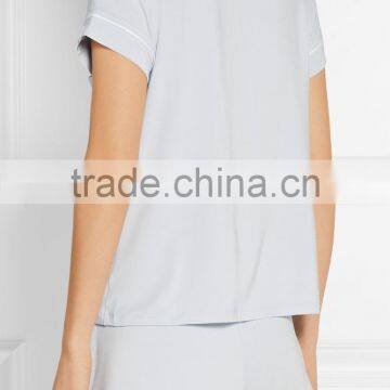Customed Lounging Wear High Quality Soft Modal Jersey Pajama Set photo-3