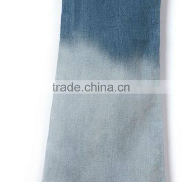 Garment Dyed Color Change Three-quarter Bellbottom Wide Leg Jeans for Girls photo-3
