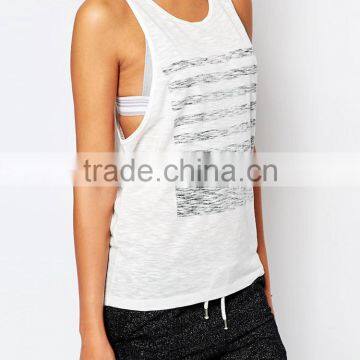 Guangzhou Shandao OEM Wholesale Casual Summer 95% Cotton 5% Spandex Women White Athletic Quick Dry Slim Fit Fitness Tank Tops photo-4