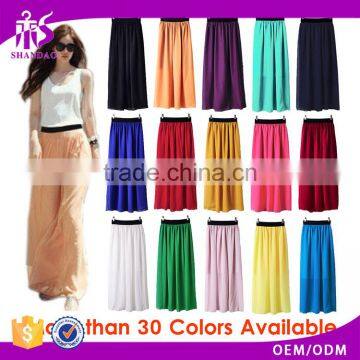 2016 guangzhou shandao summer hot selling long design fashion lady 25 yard cotton skirt