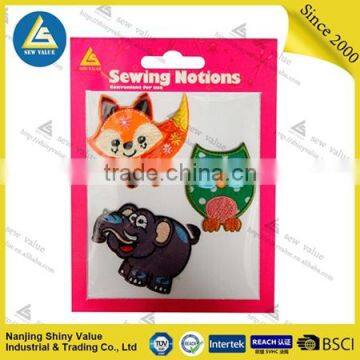 4pcs/set Printed Fabric Iron on Appliques, Small Owls photo-3