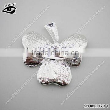Clover Shape Rhinestone Brooches Colorful Leaf Shape Brooch For Scarf Dress photo-2