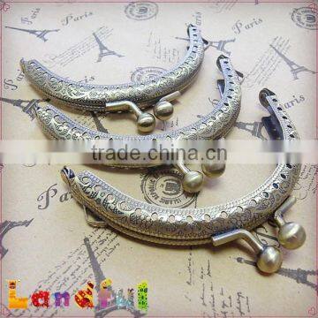 Antique Carving Kiss Lock Brass Purse Frame Handmade Coin Purse Frame photo-6