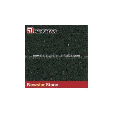 Newstar crystal black quartz stone floor tile