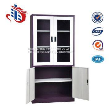Henan Manufacture powder coating 4 door steel glass filing cabinet