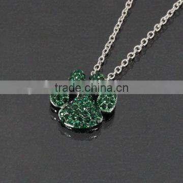 2015 Fashion Paw Print Necklace Factory Price Colorful Crystal Paw Print Charm Necklace photo-5