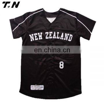 Custom full printed V neck pull over baseball team jersey softball jersey