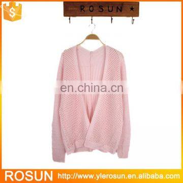 2016 school lovely girl pink cardigan sweater