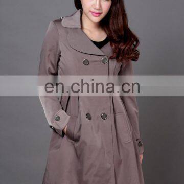 Collar Lady Dust Coat with Double-breasted from Jiangxi