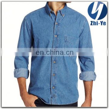 wholesale fashion 100% cotton breathable denim work shirt