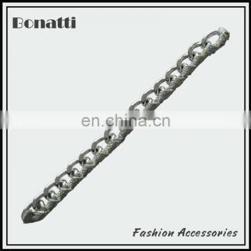 fashion silver aluminum link with silver ribbon