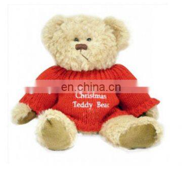 30cm light brown Christmas teddy bear in red sweater