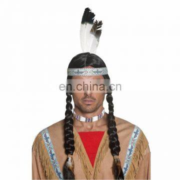 Halloween Carnival Party Native American Indian Wig for Adults photo-2
