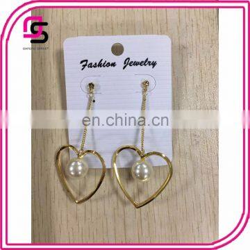 2017 fashion designs new model heart-shaped drop earrings for ladies