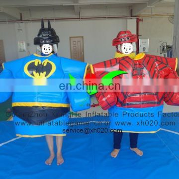 Kids fighting game PVC Tarpaulin the Superman sumo suit & Spider man sumo suit