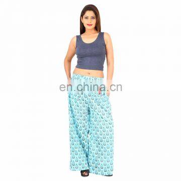 Fashionable Women Wear Floral Printed 100%Cotton Trousers Loose Wide Leg Lounger Palazzo Yoga Pants