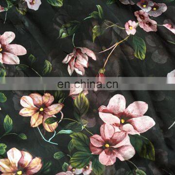 2017 Custom Flower Printed Design Chiffon Dress Fabric photo-2