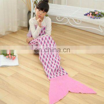 Fashion home blanket kid's warm mermaid tail blanket