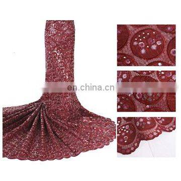 African embroidery organza lace dress