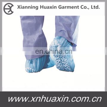 Blue Nonwoven PP Shoecover with Embossed Sole