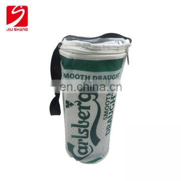 high quality promotional cheap collapsible bulk zipper puller wine beer bottle cooler bag