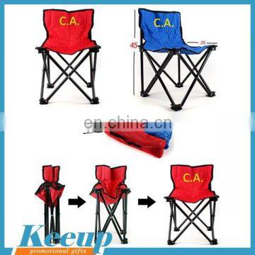 Customized Printing Promotional folding pink fabric camping armless chair