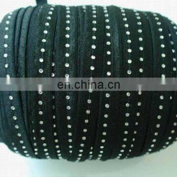 Fashion custom elastic foe with crystal stones