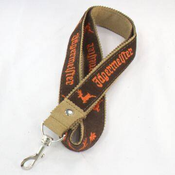 Custom PU Leather High Quality Medal Lanyard Microfiber Strap With Embroidery Logo photo-3