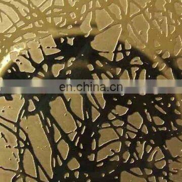 Gold Hairline Finish Colored Plate 1mm 2mm Etched Stainless Steel Sheet