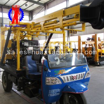 HuaxiaMaster supply tricycle-mounted XYC-200A core drilling machine/hydraulic rotary water well drill rig easy operated