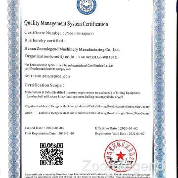 Quality Management System Certificate 